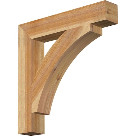 Ekena Millwork Thorton Block Rough Sawn Bracket, Western Red Cedar, 4"W x 24"D x 24"H BKT04X24X24THR05RWR